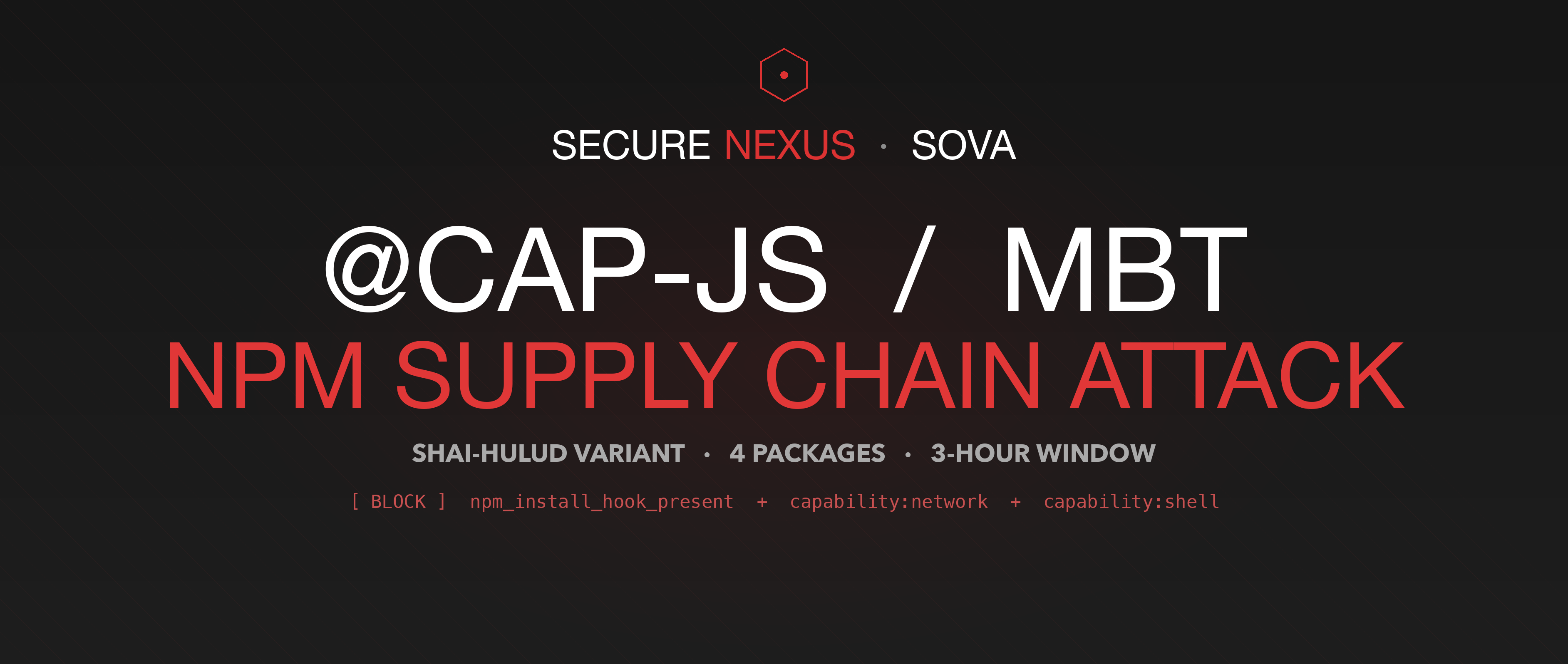 The @cap-js / mbt npm supply chain attack — read by SOVA